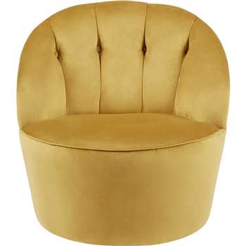 Margot Swivel Accent Chair, Antique Gold Velvet (72 x 67cm)