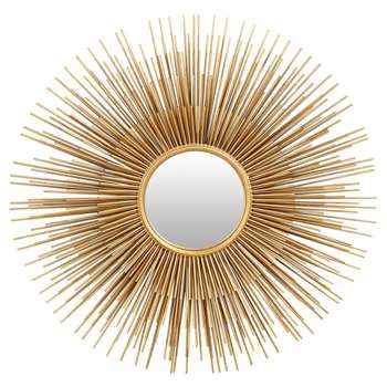 MASSALA Gold Metal Sunburst Mirror (Diameter 101cm)