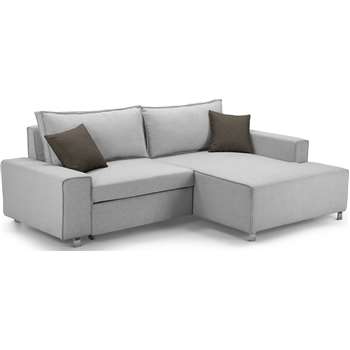 Mayne Right Hand Facing Corner Sofa Bed, Clear Grey Stone (77 x 233cm)