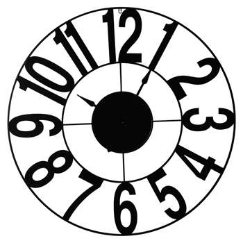 MEADOW metal industrial clock in black (110 x 110cm)
