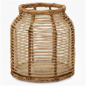 Medium Cane Glass Vase - Natural (H22 x W20 x D20cm)