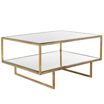 Merle Coffee Table - Antiqued Glass (H40 x W80 x D60cm)