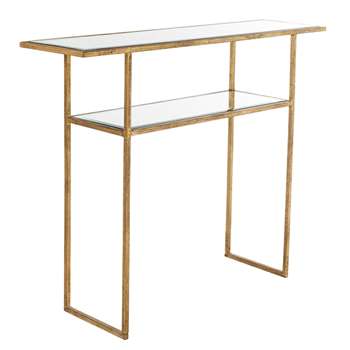 Merle Console Table - Antiqued Glass (H80 x W100 x D27cm)