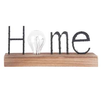 Metal Light-Up Word and Bulb (H15 x W34 x D7cm)