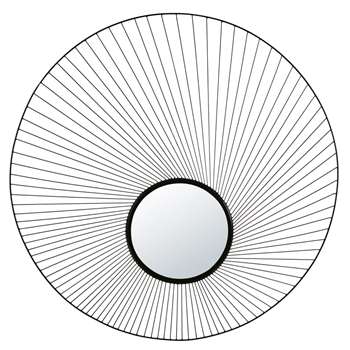 MIKI - Round Black Wire Mirror (Diameter 121cm)