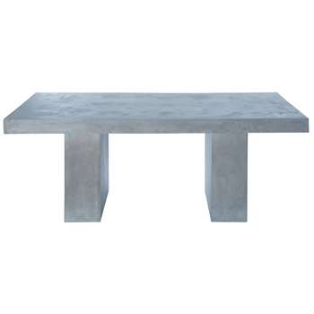 MINERAL Concrete effect magnesia table in light grey (75 x 200cm)
