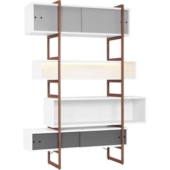 Mio Bookcase & Storage Unit with Sliding Doors 219 x 138cm