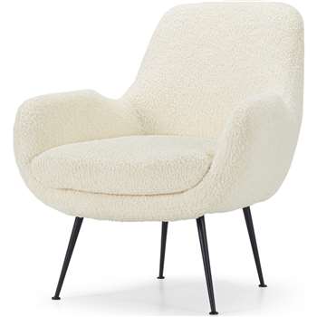 Moby Accent Armchair, Faux Sheepskin (H87 x W73 x D76cm)