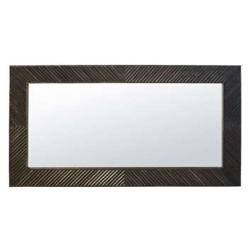 MONTANA - Carved Dark Mango Wood Mirror (H160 x W85 x D3cm)