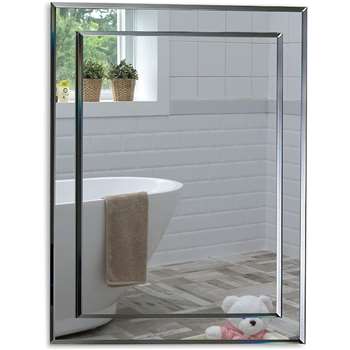 Mood (Neue Design) Rectangular Wall Mounted Bathroom Mirror with Bevelled Edges (H50 x W40cm)