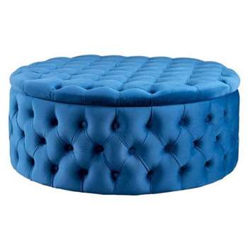 Mylia Storage Ottoman - Navy Blue (H41 x W100 x D100cm)