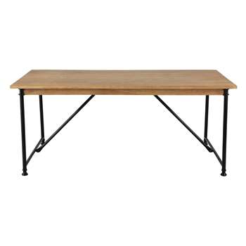 NATURALISTE Mango wood and metal dining table (75 x 180-270cm)