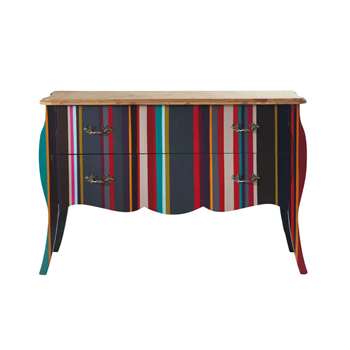 NEON Wooden striped chest of drawers, multicoloured (80 x 120cm)