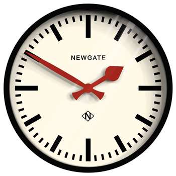 Newgate The Luggage Clock, Black (H30 x W30 x D7cm)
