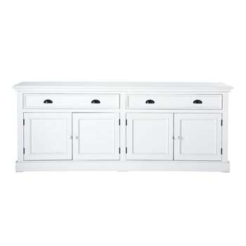 NEWPORT White Wood 4-Door 4-Drawer Sideboard (H79 x W200 x D47cm)