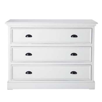 NEWPORT Wooden chest of drawers in white (85 x 115cm)