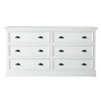 NEWPORT Wooden chest of drawers in white (85 x 160cm)