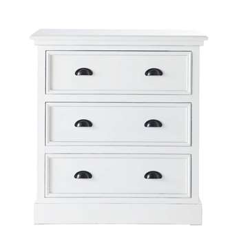 NEWPORT Wooden chest of drawers in white (85 x 80cm)