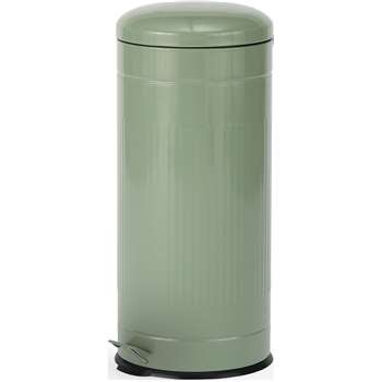 Nibe 30L Ribbed Pedal Bin, Sage (H68 x W30 x D30cm)
