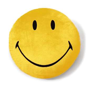 NICI Smiley Round Plush Cushion (Yellow) 35cm