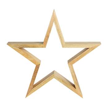 Nkuku - Chana Mango Wood Decorative Star - Natural - Large (H47 x W50 x D9cm)
