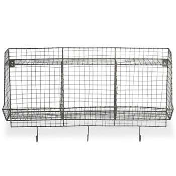 Nkuku - Locker Room Storage Shelf - Distressed Grey (H45.5 x W75.5 x D24cm)