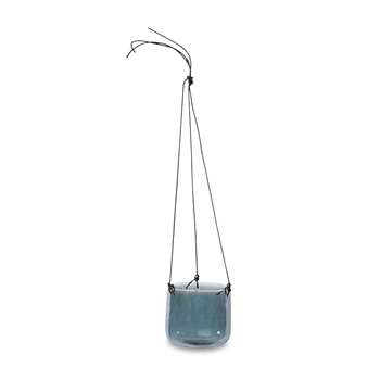 Nkuku - Viri Hanging Glass Planter - Silver - Small (9 x 9cm)