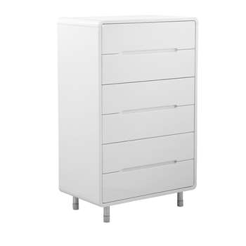 Notch tall chest of drawers white (110 x 70cm)