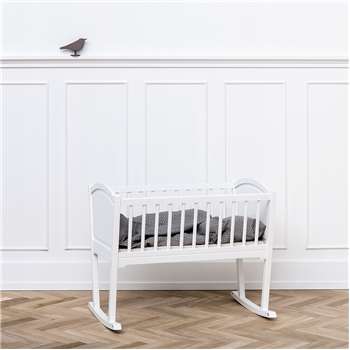 Nursery Rocking Baby Crib/Cradle in White (72 x 86cm)