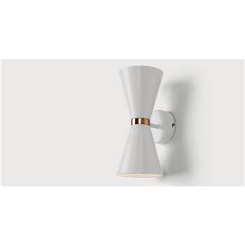 Ogilvy Wall Lamp, Matt Soft Grey and Copper (30 x 13cm)