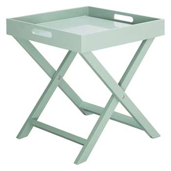 Oken Sage Green Folding Side Table (H44 x W40 x D40cm)