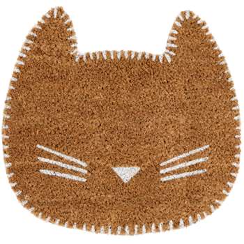 OLLIE - Brown cat doormat (H38 x W40cm)