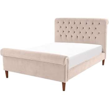 Orkney Kingsize Bed, Stone Velvet (125 x 172cm)