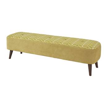 Orla Kiely - Linear Stem Donegal Pouf - Dandelion/White - Large (H40 x W150 x D45cm)