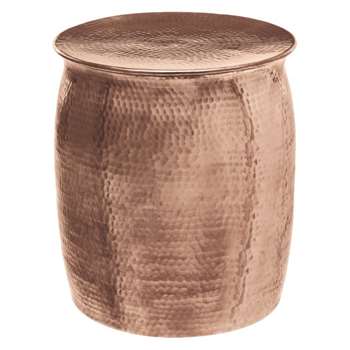 Orrico Rose gold hammered aluminium side table (H45 x W40 x D40cm)