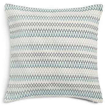 Oversized Geometric Chenille Cushion, Duck Egg (H58 x W58cm)