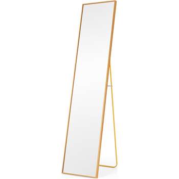 Parton Freestanding Dress Mirror, Brushed Brass (H153 x W37 x D37cm)