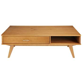 PAULETTE 1-drawer faux wood coffee table (40 x 120cm)