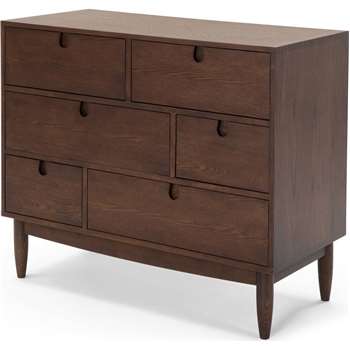 Penn Chest of Drawers, Dark Stain Ash (H87 x W105 x D44cm)