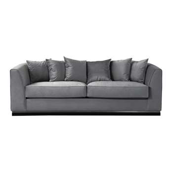 Pino Three Seat Sofa  - Dove Grey - Silver Base (H76 x W217 x D93cm)