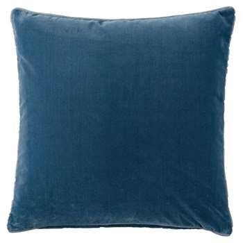Plain Velvet Cushion Cover, Large - Sea Blue (51 x 51cm)