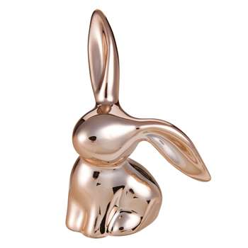 PLATINE Copper Porcelain Rabbit Figurine  (7 x 4cm)