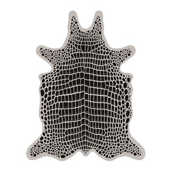PODEVACHE - Croco Collection Vinyl Floor Mat - Grey/Black - Large (H159 x W126cm)