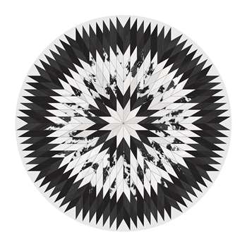 PODEVACHE - Rodeo Star Round Vinyl Floor Mat - Black (Diameter 99cm)