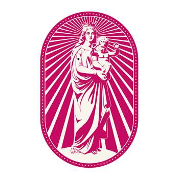 PODEVACHE - Woman and Baby Statue Rectangle Vinyl Floor Mat - Pink (H150 x W99cm)