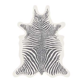 PODEVACHE - Zebra Collection Vinyl Floor Mat - White/Grey - Medium (H113 x W90cm)