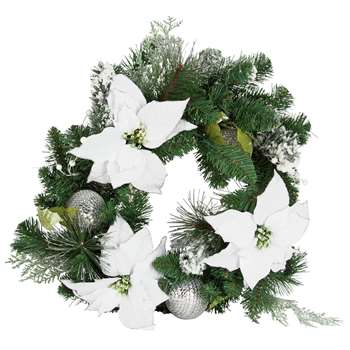 Poinsetta Wreath - White (60 x 60cm)