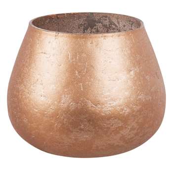 POLISH Antique-Effect Copper Glass Trapezium Vase (6 x 8cm)