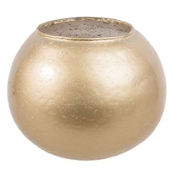 POLISH Antique-Effect Gold Glass Bowl Vase (9 x 11cm)