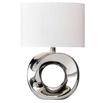 Polo Table Lamp Polished Chrome (H44.5 x W30 x D19.5cm)